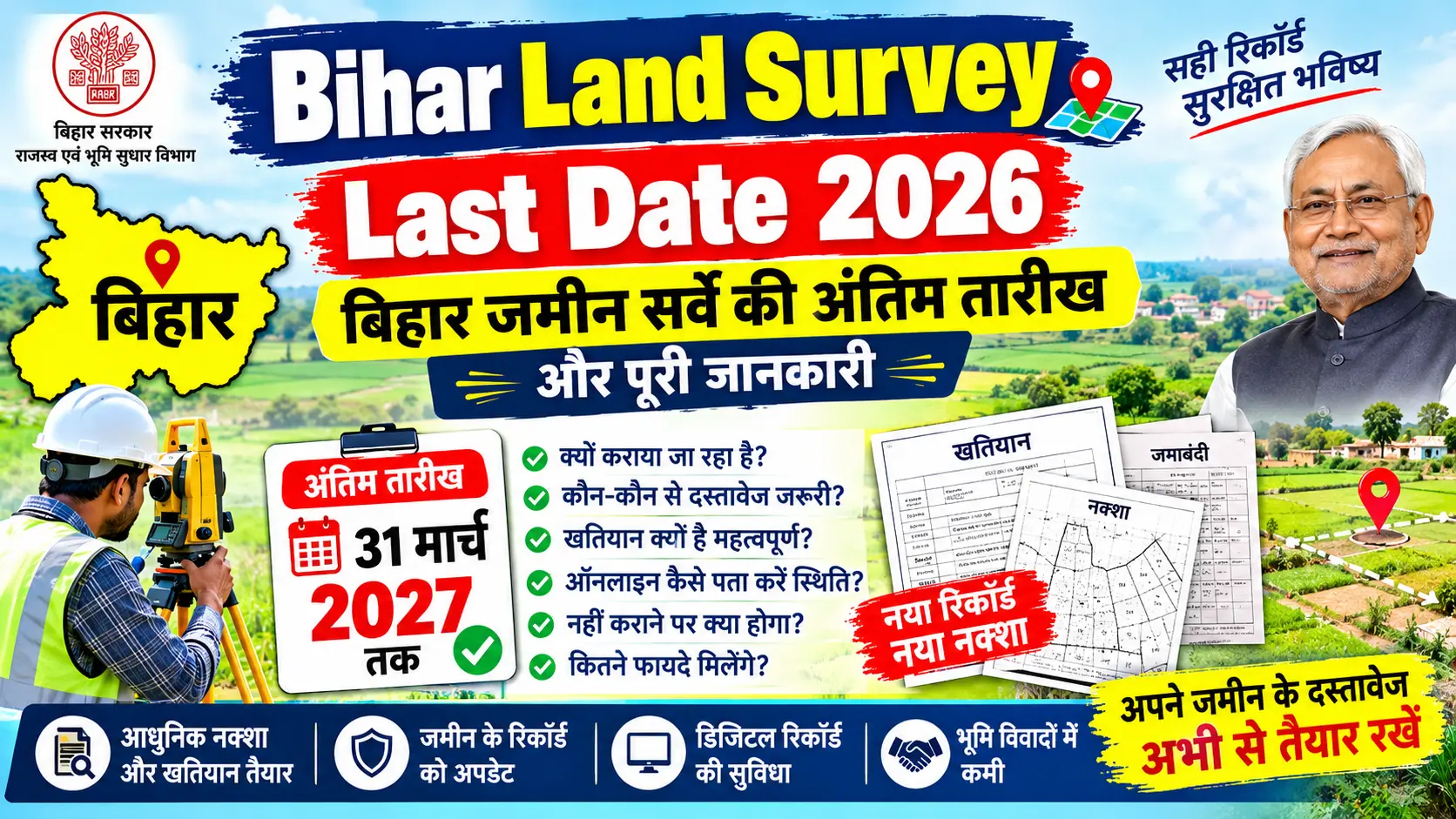 Bihar Land Survey Last Date 2026